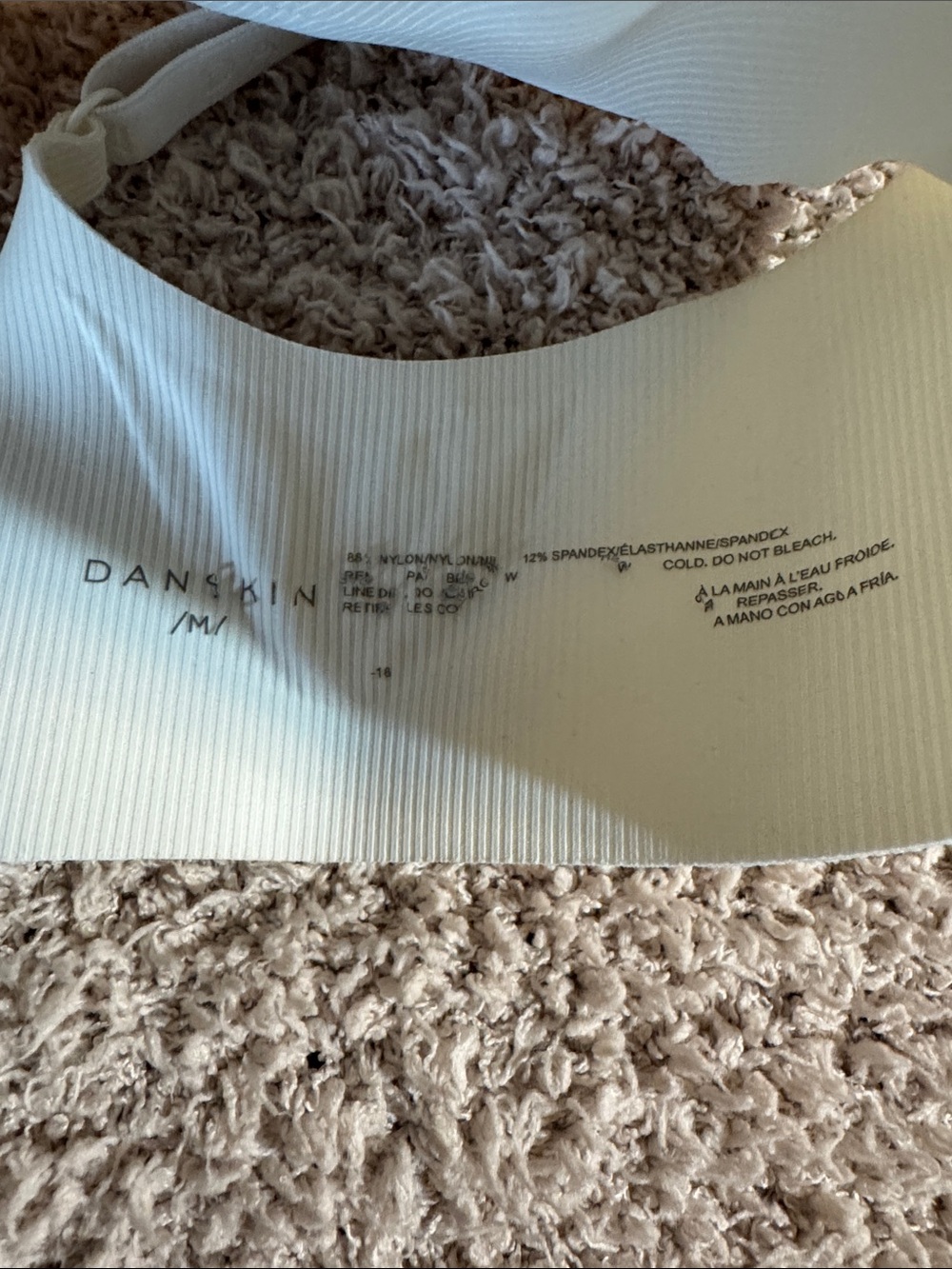 Danskin Ribbed Wireless Bra - Cream - Picture 2 of 3